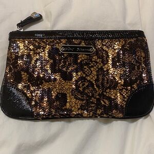 Betsey Johnson Chic Black and Gold Women's Clutch